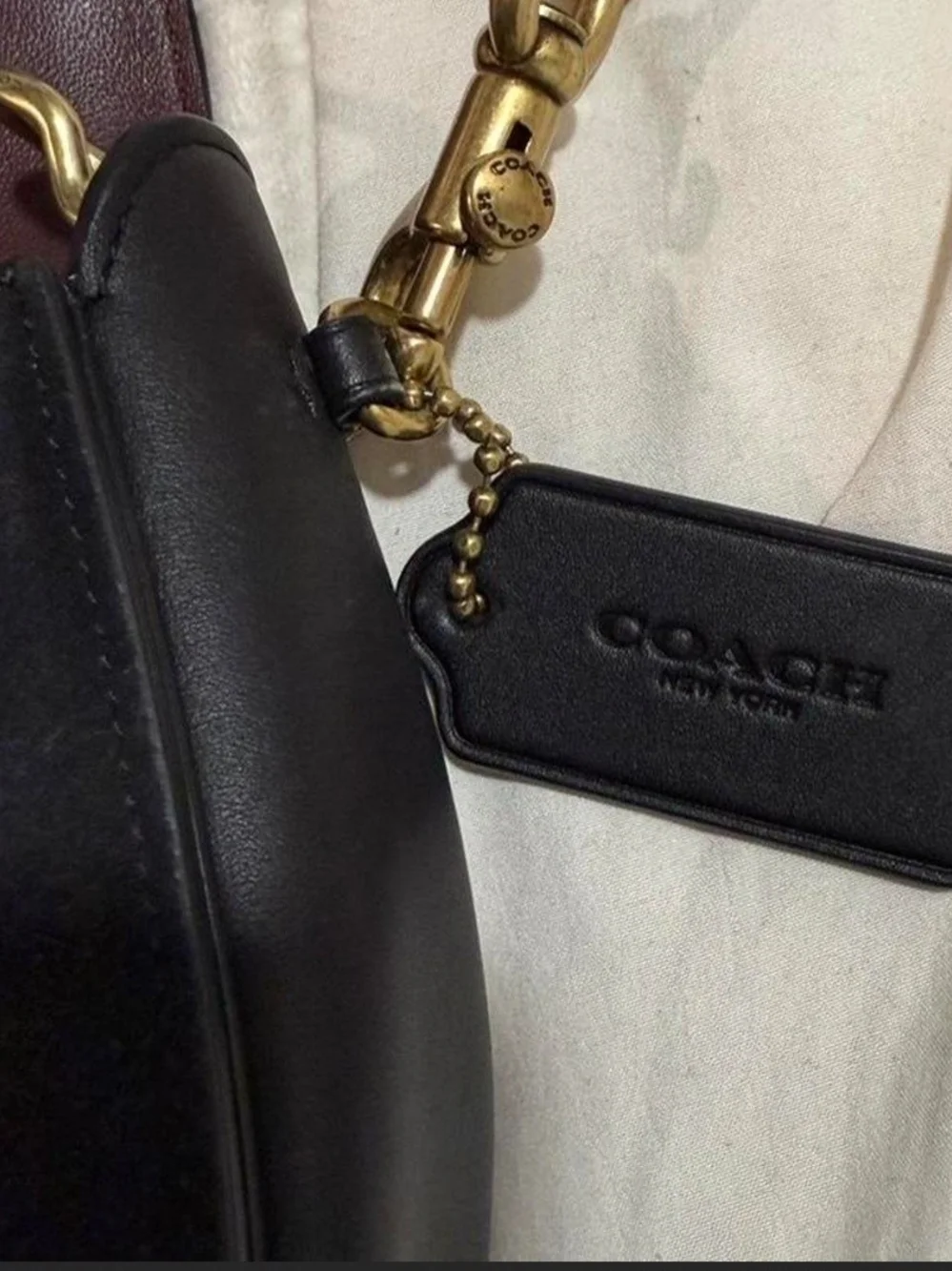 Coach Black Suede and Leather Saddle Crossbody with Gold Hardware
